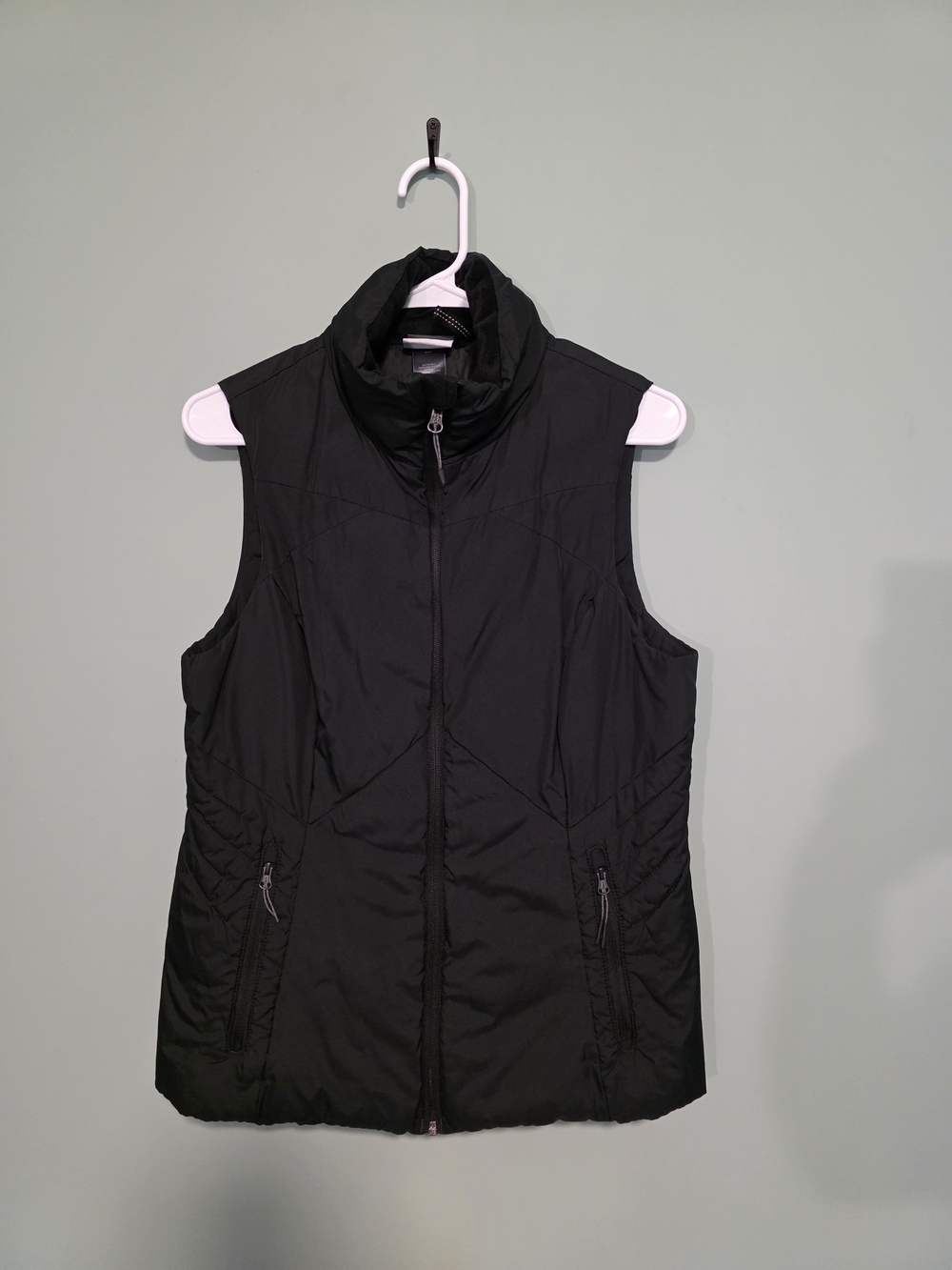 Champion Women's Black Quilted Puffer Vest with Stand Collar